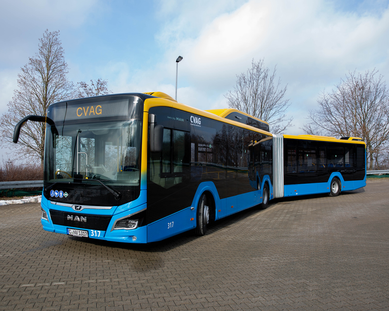 Der neue Biogas-Hybridbus MAN Lion's City 18G.